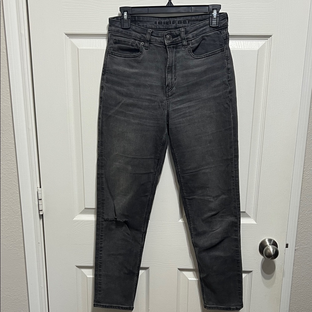 American Eagle Outfitters Women's Slim Straight Black Denim Jeans